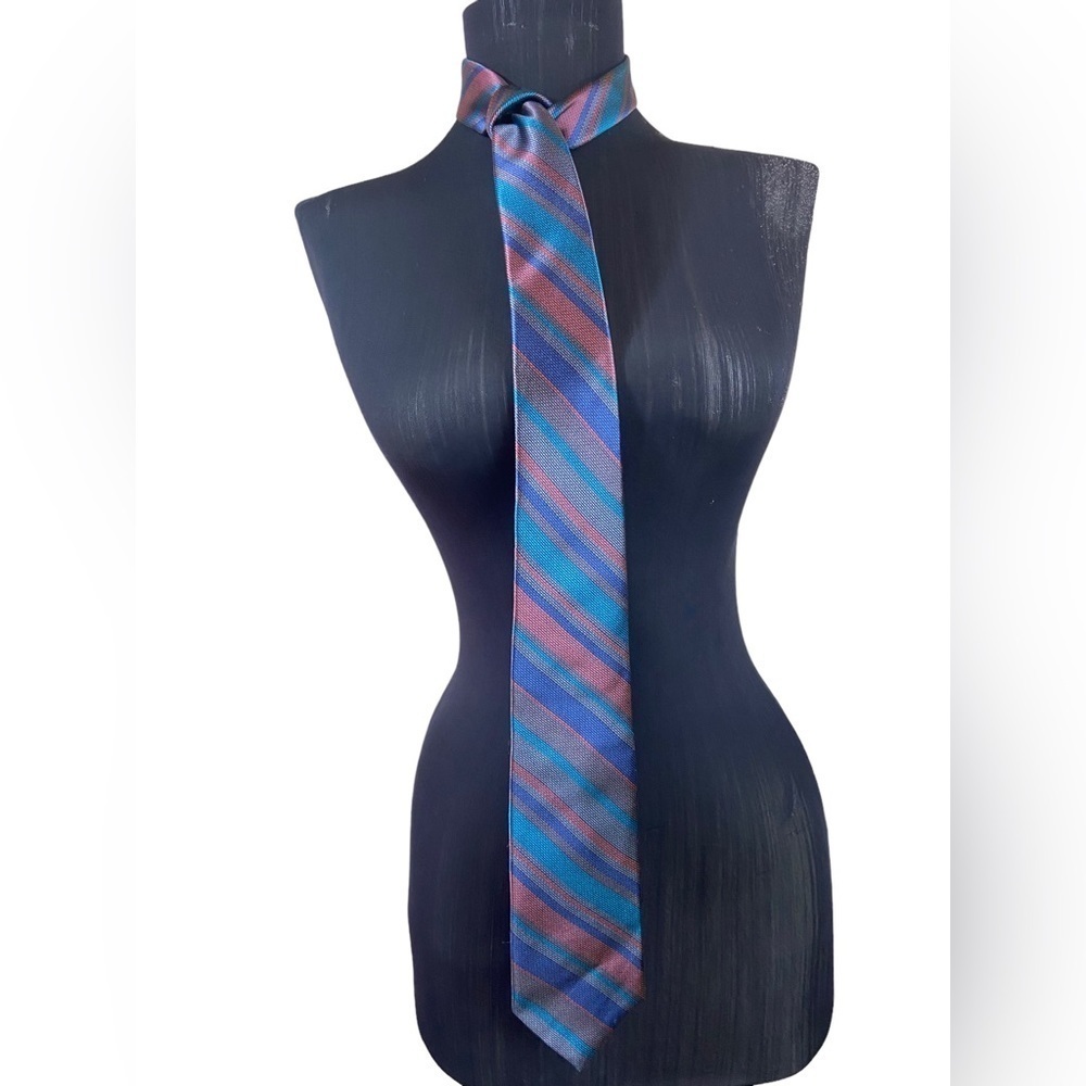 Vintage Oscar de la Renta Multi Striped Hand Sewn Tie